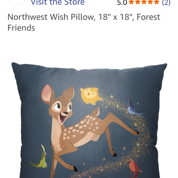 Disney Bambi Holiday Pillow - Blue and Gold - Picture 3 of 3